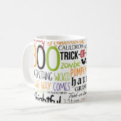 Halloween Mots Typographie Amusants Fun Café Mug (Devant gauche)