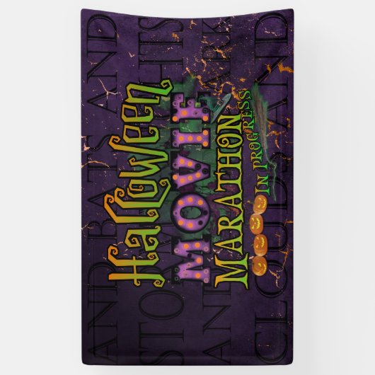 Halloween Movie Marathon in progress markttent Spandoek (Verticaal)