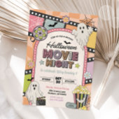 Halloween Movie Night Girl Birthday Invitation