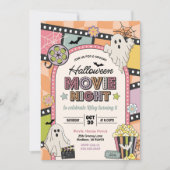 Halloween Movie Night Girl Birthday Invitation (Devant)