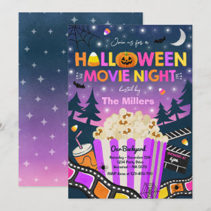 Halloween Movie Night Party Halloween Spooktacular Kaart