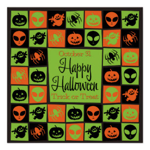 Halloween mozaïek perfect poster