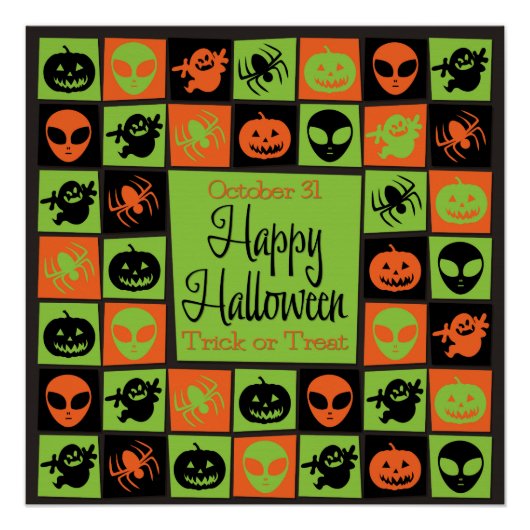 Halloween mozaïek perfect poster (Voorkant)