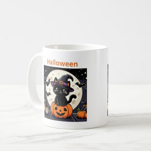 Halloween mugs with a cat theme (Devant gauche)