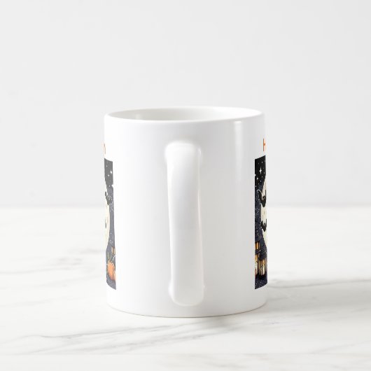 Halloween mugs with a cat theme (Poignée)