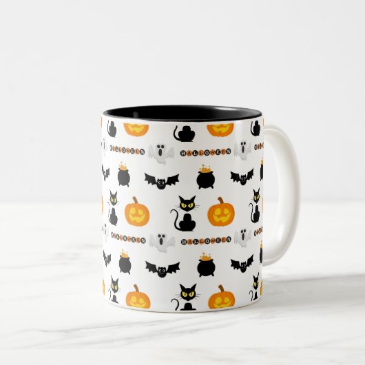 Halloween mugs with a cat theme (Devant droit)