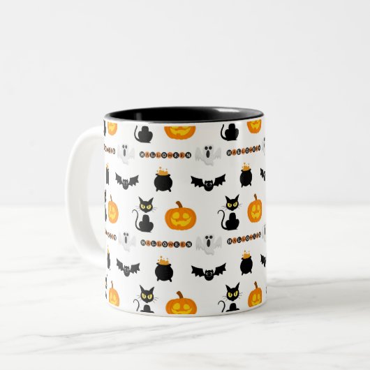 Halloween mugs with a cat theme (Devant gauche)