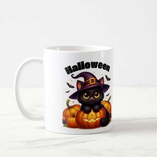Halloween mugs with a cat theme (Gauche)