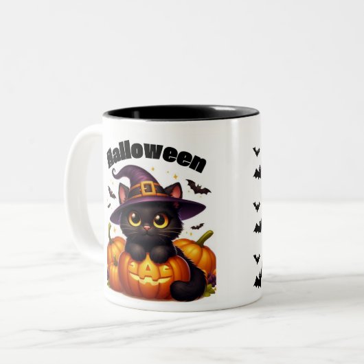 Halloween mugs with a cat theme (Devant gauche)