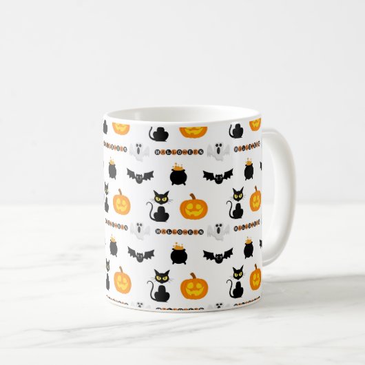 Halloween mugs with a cat theme koffiemok (Voorkant rechts)