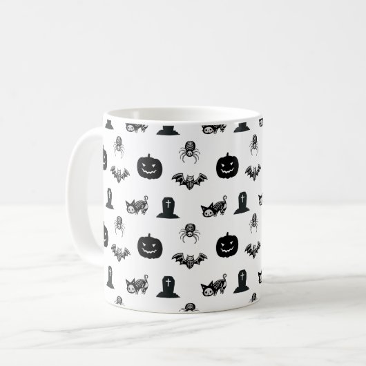 Halloween mugs with a cat theme koffiemok (Voorkant links)