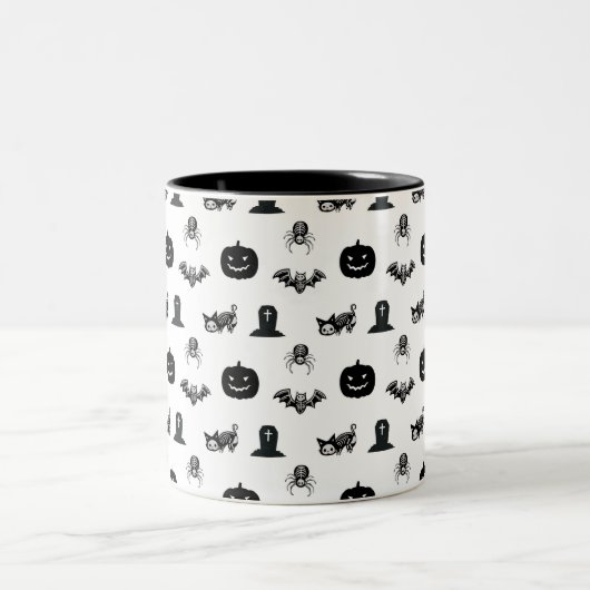 Halloween mugs with a cat theme tweekleurige koffiemok (Center)
