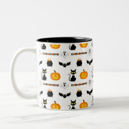 Halloween mugs with a cat theme tweekleurige koffiemok
