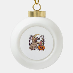 Halloween Mumie Franse Bulldog Pompoen Snoep Heks Keramische Bal Ornament