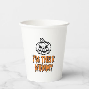 Halloween Mumie Pompoen Vintage Gravure Shirt De Papieren Bekers