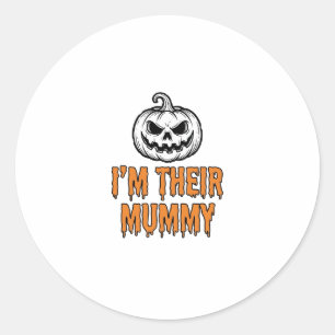 Halloween Mumie Pompoen Vintage Gravure Shirt De Ronde Sticker
