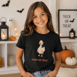 Halloween Mummie Gans Toeter of Snoep Meisje T-shirt