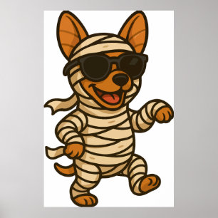 Halloween mummie hond clipart PNG, schattige puppy Poster