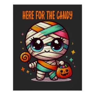 Halloween mummie voor het Snoep Perfect Poster