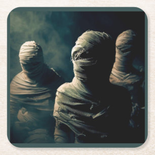 Halloween - Mummies 4 Vierkante Kartonnen Onderzetter
