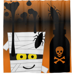 Halloween Mummy Bugs Poison fles Douchegordijn