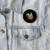 Halloween Mummy Riding T Rex Fun Boys Meisjes Kind Ronde Button 5,7 Cm (In situ)