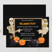 Halloween Mummy Skeleton Party Uitnodiging (Voorkant / Achterkant)