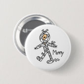 Halloween Mummy Stick Figuur Button (Voorkant /achterkant)