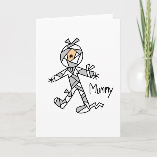 Halloween Mummy Stick Figuur Card Kaart (Voorkant)