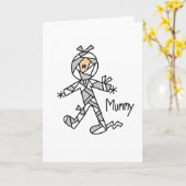 Halloween Mummy Stick Figuur Card Kaart (Gele Bloem)