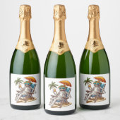 Halloween Mummy's Day Off Sparkling Wijnetiket (Flessen)