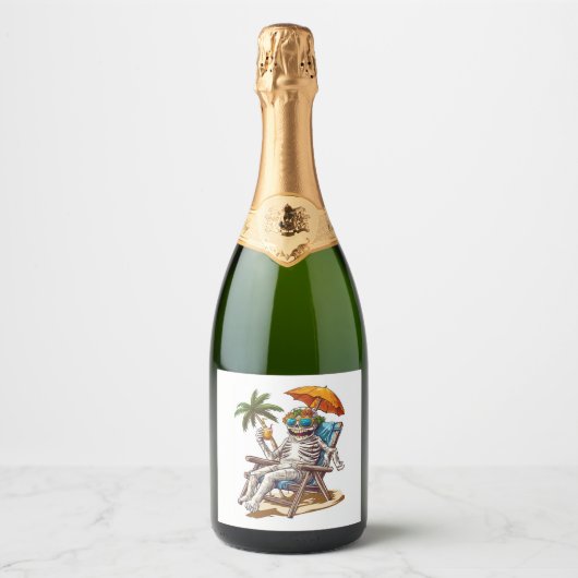 Halloween Mummy's Day Off Sparkling Wijnetiket (Voorkant)