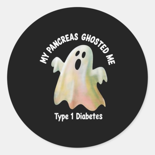 Halloween My Pancreas Ghosted Me Diabetes Boys &am Ronde Sticker (Voorkant)
