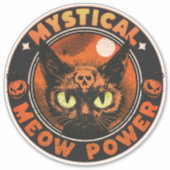 Halloween Mystiek Meow Power Sticker (Voorkant)