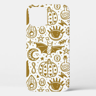 Halloween naadloos patroon. Goudinktsig iPhone 12 Hoesje