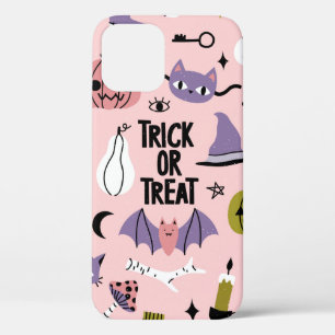 Halloween naadloos patroon met verschillende schat iPhone 12 hoesje