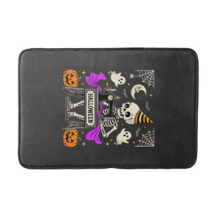 Halloween Naaien Skelet Spookachtige Geest Pompoen Badmat