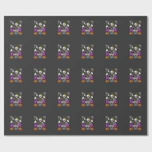 Halloween Naaien Skelet Spookachtige Geest Pompoen Cadeaupapier