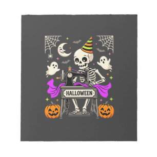 Halloween Naaien Skelet Spookachtige Geest Pompoen Notitieblok