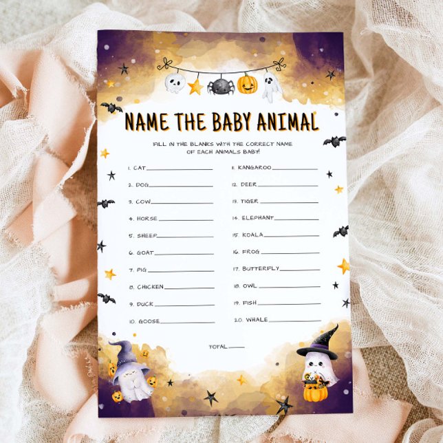 Halloween Naam het Baby Dier Baby Shower Spel (Creator heeft geüpload)