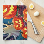Halloween Nacht: Griezelfun Kunst Theedoek (Quarter Fold)