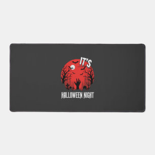 Halloween Nacht Griezelige Begraafplaats Vector Bureaumat