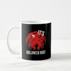 Halloween Nacht Griezelige Kerkhof Vector Koffiemok