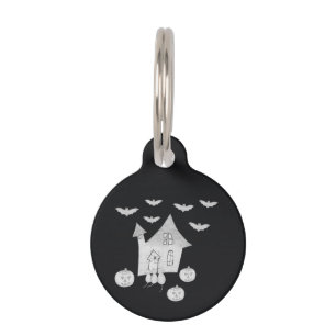 Halloween nacht met Spokenhuis, Vleermuizen, Pompo Huisdierpenning