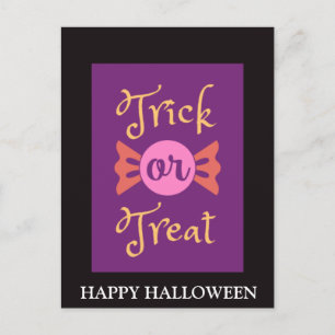 Halloween nacht met Trick or treat Briefkaart