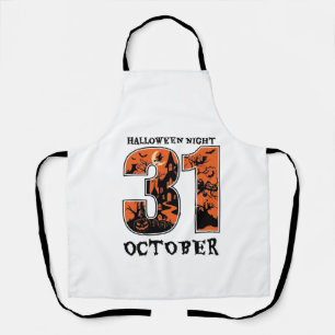 Halloween Nacht Oktober Gehaante Huis Heks Pompoen Schort