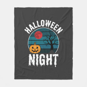 Halloween Nacht Pompoen Boom Vector Fleece Deken