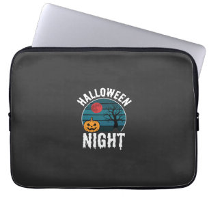 Halloween Nacht Pompoen Boom Vector Laptop Sleeve