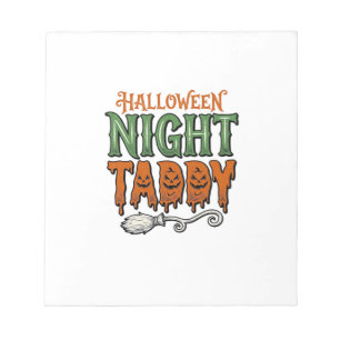 Halloween Nacht Taddy Vintage Heks Bezemshemd De Notitieblok