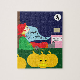 Halloween nacht van magie: legpuzzel